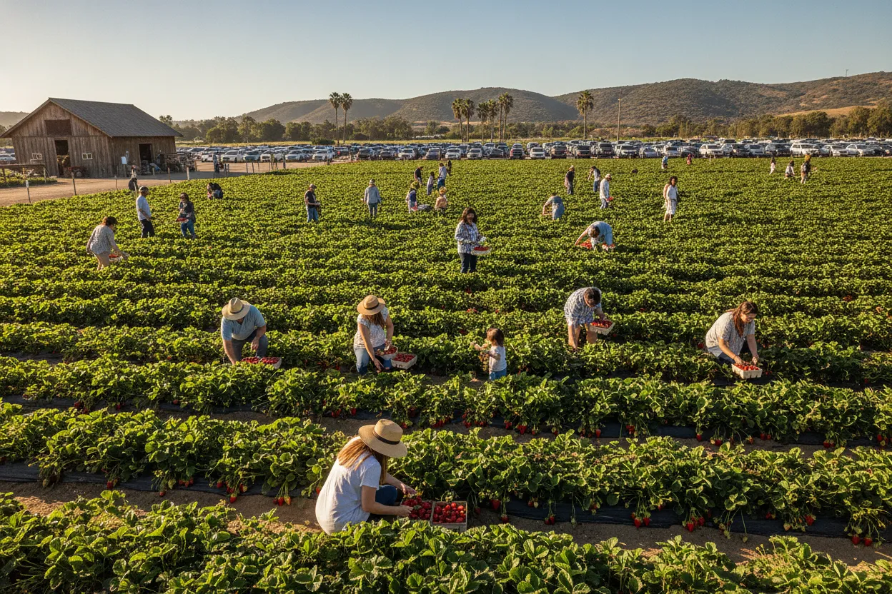 Strawberry Picking at Carlsbad Strawberry Company