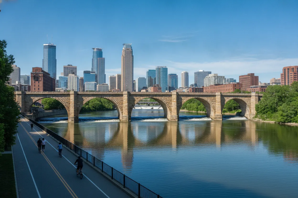 Walking the Stone Arch Bridge